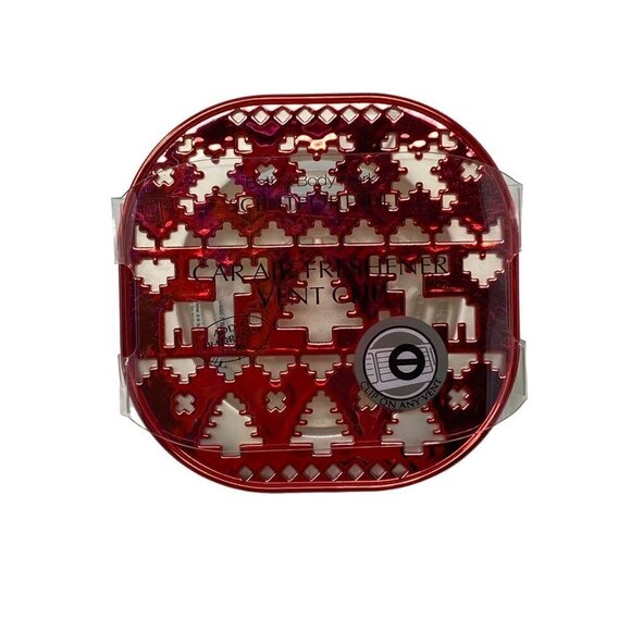 Bath & Body Works Fair Isle Pattern Scentportable Car Freshener Vent Clip Red - Picture 1 of 4